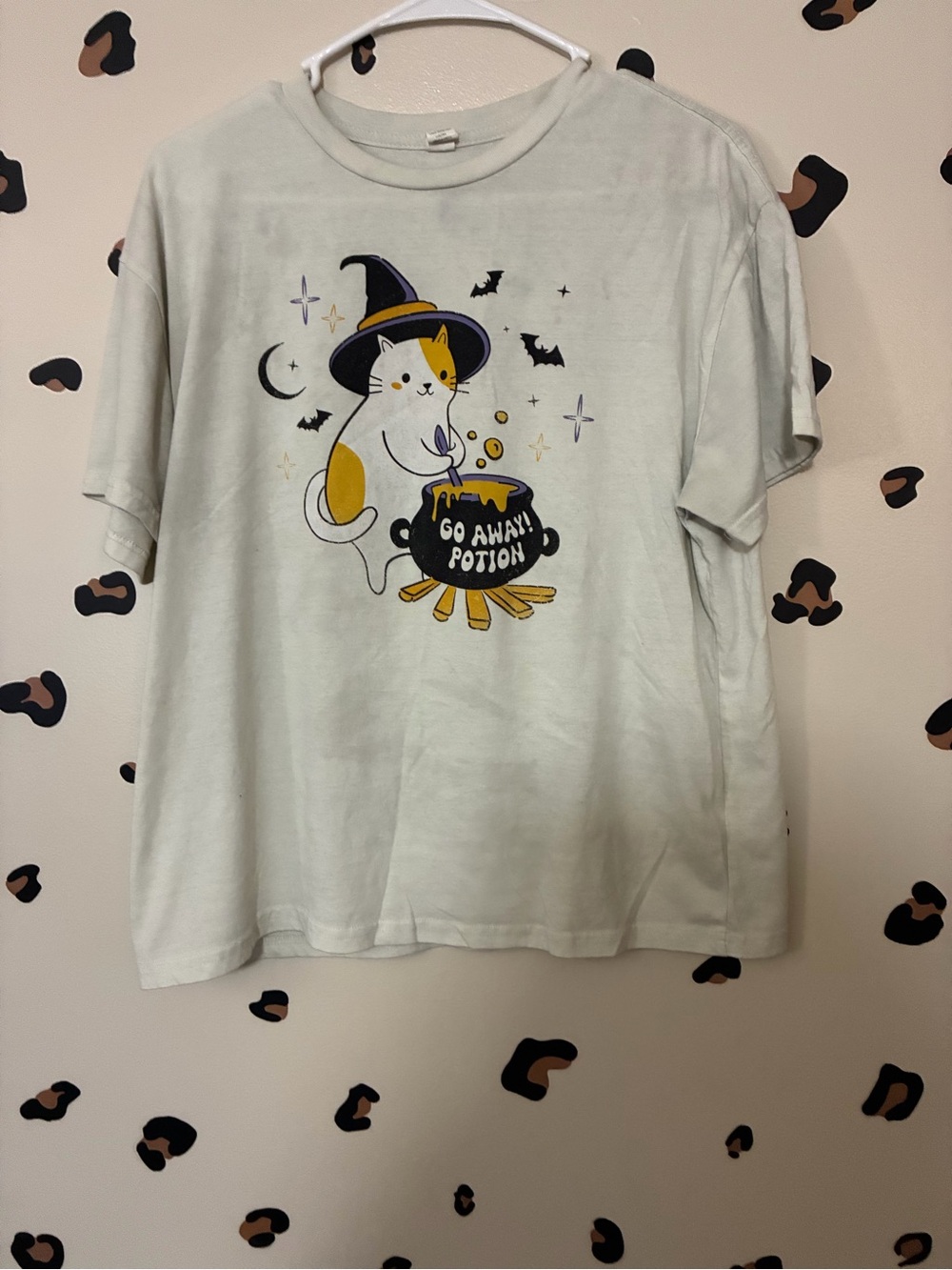 SHEIN Light Mint Cat Witch Graphic Tee